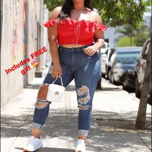 FASHION NOVA HIGH WAISTED JEANS SIZE 2X